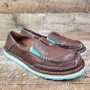 Ariat Cruiser Women Size 7.5 B Brown ECO Leather Casual Loafer Slip On Comfort